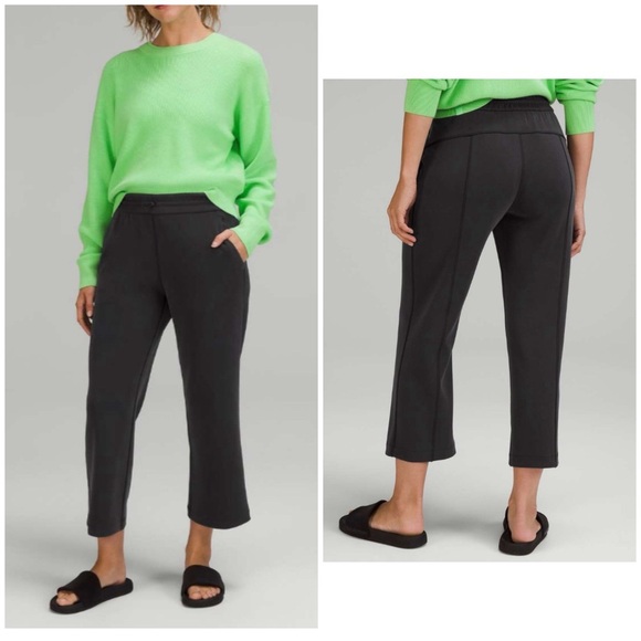 #45- $50/ RETAIL $118 LULULEMON Softstreme High-Rise Straight Leg Crop- Black - Picture 1 of 8